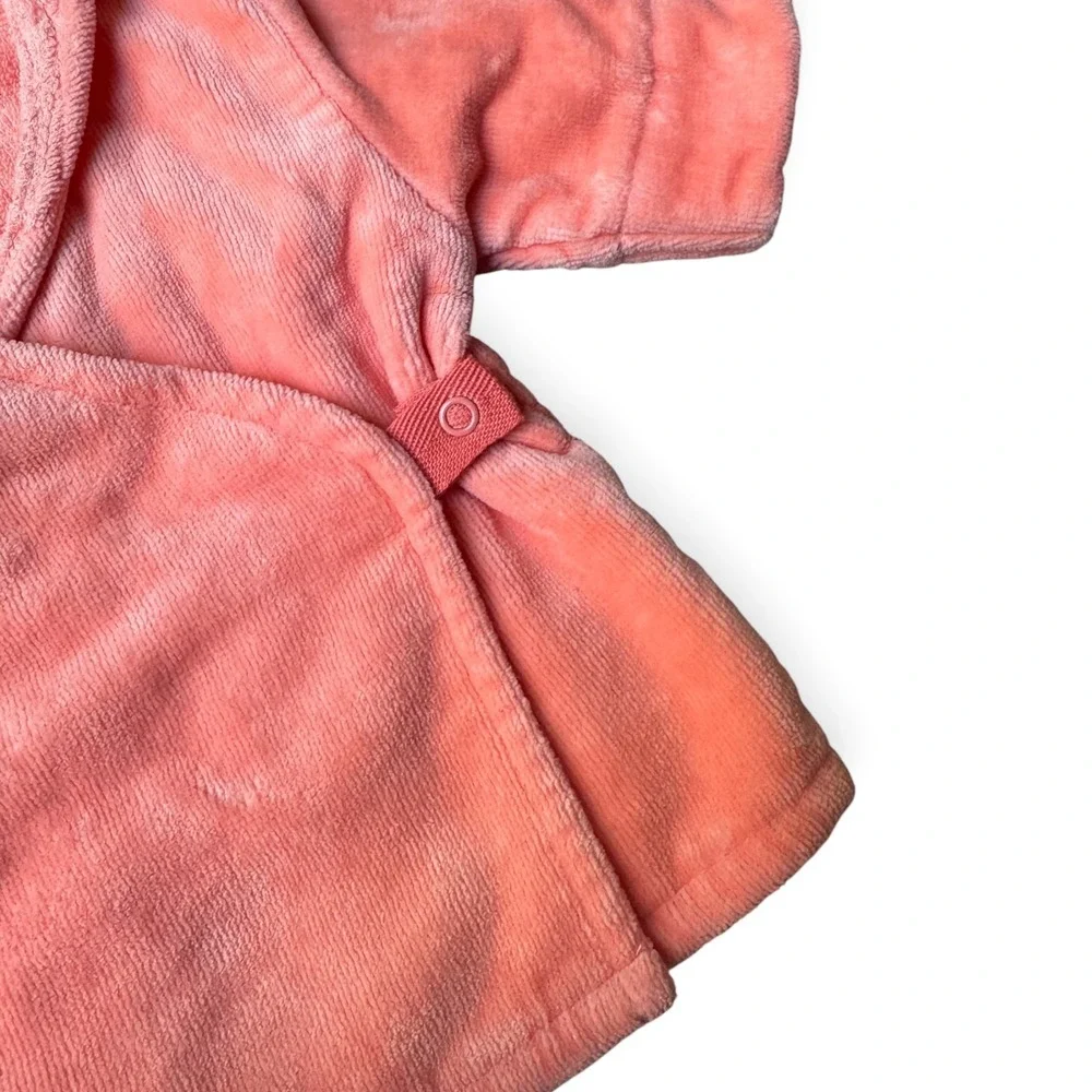 Pottery Barn Hooded Flamingo Baby Robe Coral Cotton Terry 3-6 Months